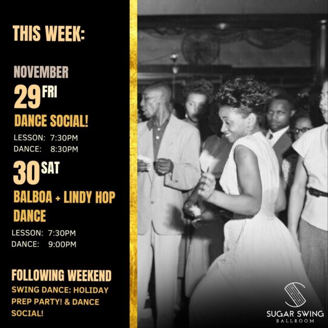 ✨ Upcoming Social Dances ✨

Swing into the weekend with music, moves, and great vibes! 🎶

Friday, Nov. 29
💃 Dance Social
Kick off your weekend with a fun and lively evening of dancing! Whether you're a seasoned dancer or brand new, this event is the perfect way to warm up from this chilly week and start your weekend off right! 

Saturday, Nov. 30
💃 Balboa + Lindy Hop Dance
Get ready for an exciting evening featuring two beginner-friendly lessons—one for Balboa and one for Lindy Hop! The tunes will be split into tempos that you'll be able to enjoy both styles with. Come learn, dance, and connect with others on the dance floor. 

We can’t wait to see you there! 🕺✨ 

#yegdance #yeglearning #yegmusic #yegartist